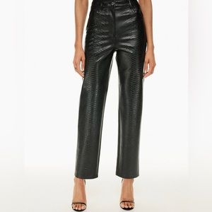 NWT ARITZIA | Melina Pant | Snakeskin faux leather | Black | 16